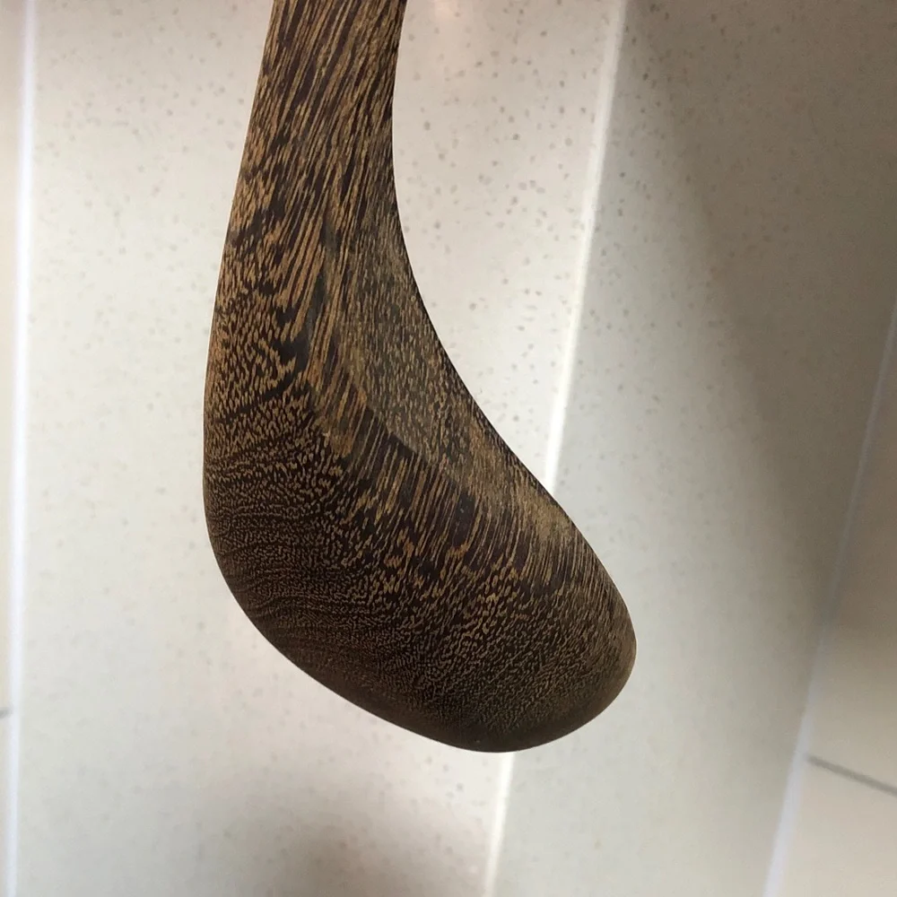 Wooden Kitchen Ladle – Dark Brown Wooden Spoon for Serving